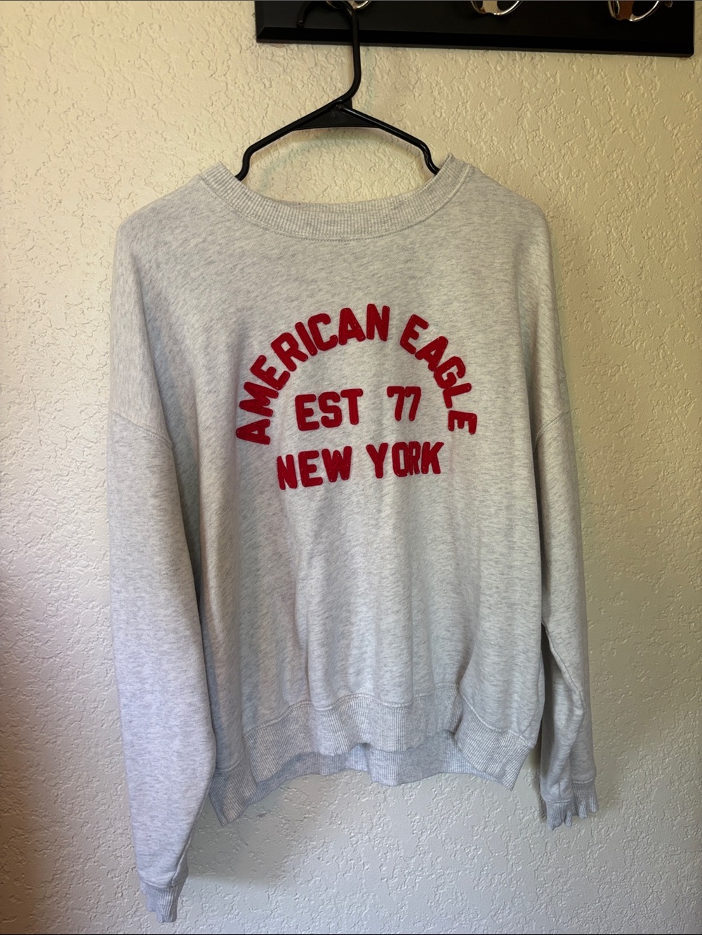American Eagle Gray Sweatshirt with Red Logo